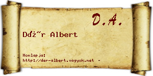 Dér Albert névjegykártya