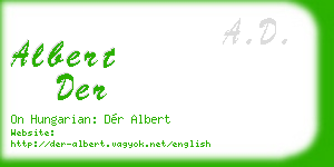 albert der business card